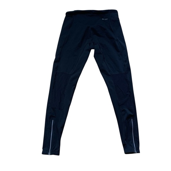 Nike Cropped Leggings Black Womens Extra Small XS Mesh Zipper Details Running - Picture 2 of 6